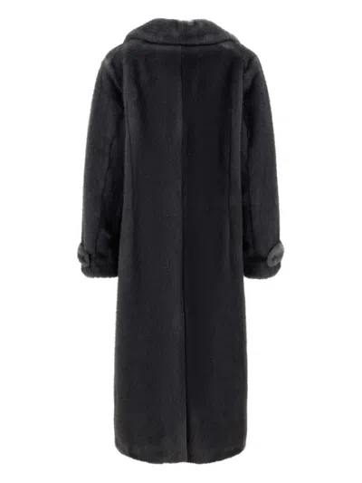 Herno Long Faux Fur Coat Jackets And Coats Grey In Black