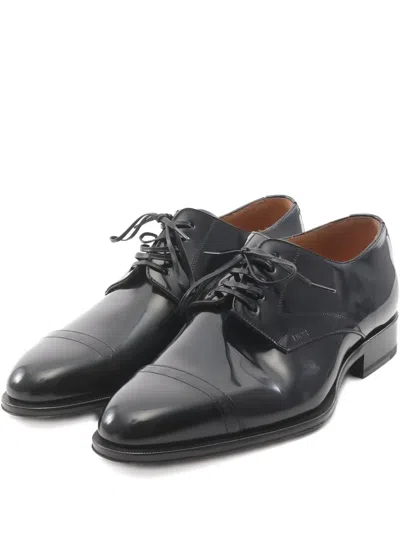 Pre-owned Dior 2010s Leather Cap-toe Shoes In Black