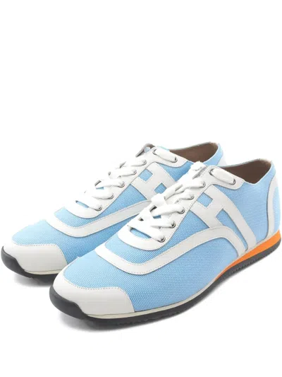 Pre-owned Hermes 2020s Panelled Sneakers In Blue