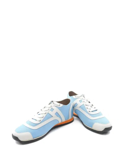 Pre-owned Hermes 2020s Panelled Sneakers In Blue