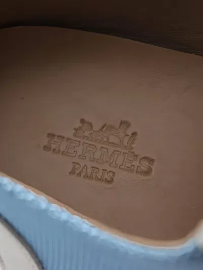 Pre-owned Hermes 2020s Panelled Sneakers In Blue