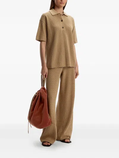 镂空针织POLO领上衣