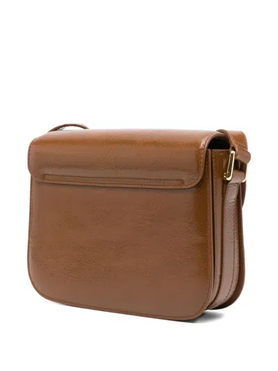 Apc Leather Crossbody Bag In Brown