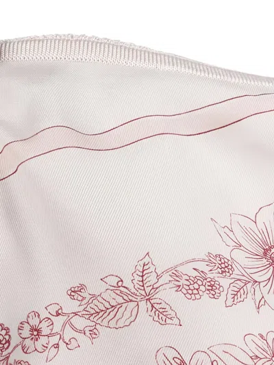 Pre-owned Hermes Brides De Gala Floral-print Short-sleeve Dress In Pink