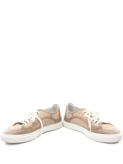 Pre-owned Hermes 2000s Get Leather-inserts Sneakers In Neutral