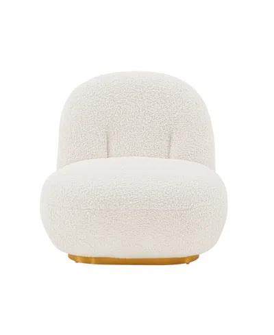 Manhattan Comfort Edina Modern 27.17" Boucle Fabric Upholstered Accent Chair In White