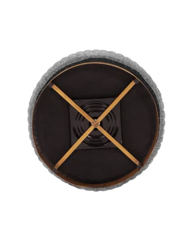 Manhattan Comfort Leela Modern 31.5" Chenille Upholstered Swivel Accent Chair In Gray