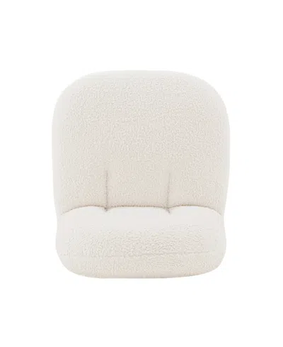 Manhattan Comfort Edina Modern 27.17" Boucle Fabric Upholstered Accent Chair In White