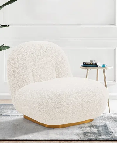 Manhattan Comfort Edina Modern 27.17" Boucle Fabric Upholstered Accent Chair In White