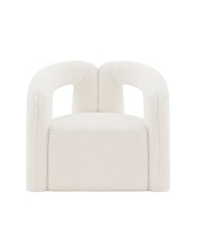 Manhattan Comfort Darian Modern 28.74" Boucle Upholstered Accent Chair In White