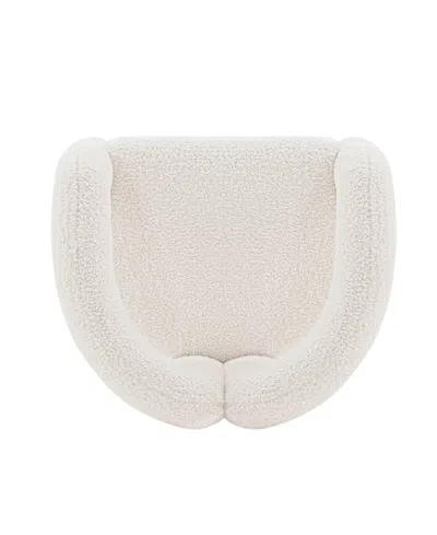 Manhattan Comfort Darian Modern 28.74" Boucle Upholstered Accent Chair In White