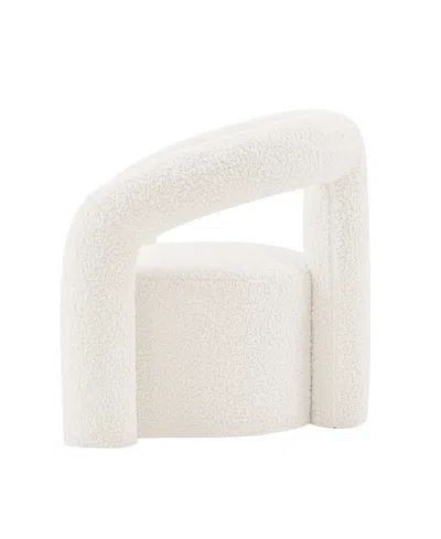 Manhattan Comfort Darian Modern 28.74" Boucle Upholstered Accent Chair In White