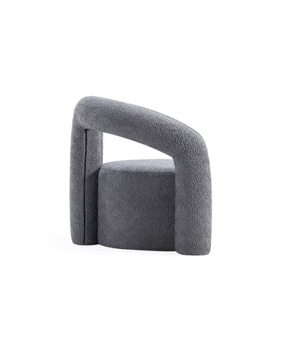 Manhattan Comfort Darian Modern 28.74" Boucle Upholstered Accent Chair In Gray
