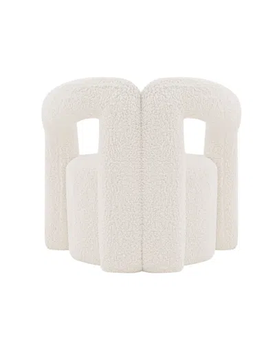 Manhattan Comfort Darian Modern 28.74" Boucle Upholstered Accent Chair In White