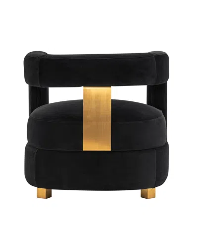 Manhattan Comfort Amirah Modern 27.17" Velvet Upholstered Accent Chair In Black