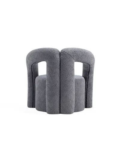 Manhattan Comfort Darian Modern 28.74" Boucle Upholstered Accent Chair In Gray