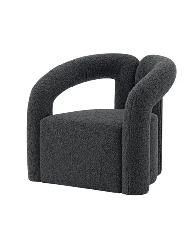 Manhattan Comfort Darian Modern 28.74" Boucle Upholstered Accent Chair In Black