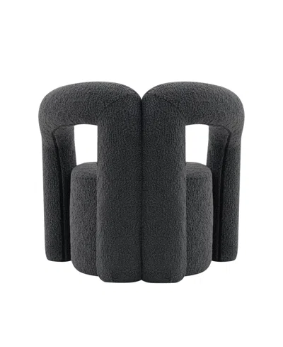 Manhattan Comfort Darian Modern 28.74" Boucle Upholstered Accent Chair In Black