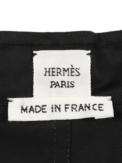 Pre-owned Hermes 2010s Stand-collar Shirt Dress In Black