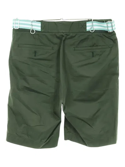 Pre-owned Hermes 2000s Striped-waistband Shorts In Green