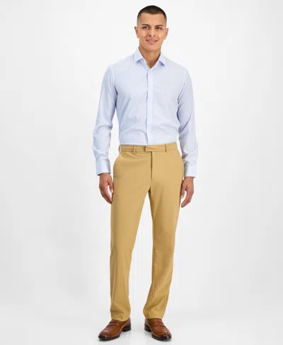 Tom Baine Men's Four Way Stretch Geo Print Button Down Dress Shirt In Blue