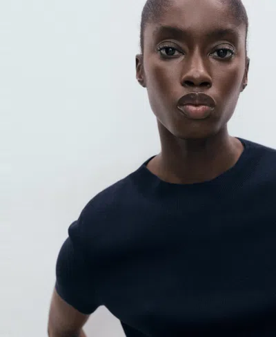 Mango Women's Short-sleeved Fine-knit Sweater In Multi