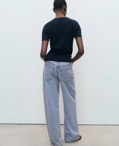 Mango Women's Short-sleeved Fine-knit Sweater In Multi