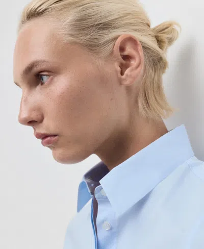Mango Women's Slim-fit Poplin Shirt In Blue