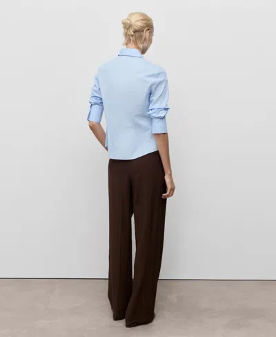 Mango Women's Slim-fit Poplin Shirt In Blue