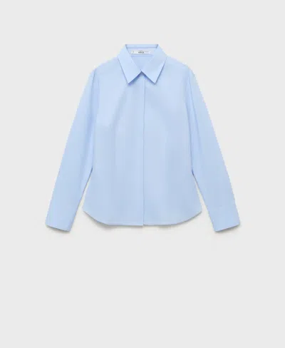Mango Women's Slim-fit Poplin Shirt In Blue