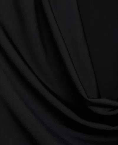 Mango Drape Neck Top In Black