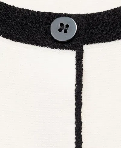 Mango Knitted Waistcoat With Contrast Detail Ecru In White