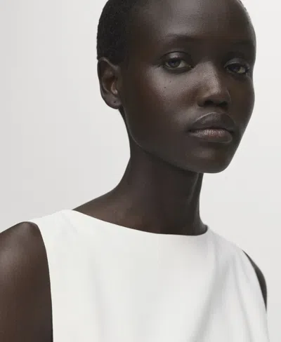 Mango Sleeveless Peplum Top In White