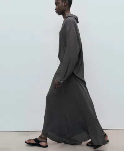 Mango Asymmetrical Maxi-skirt In Gray