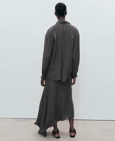 Mango Asymmetrical Maxi-skirt In Gray