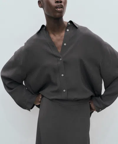 Mango Asymmetrical Maxi-skirt In Gray