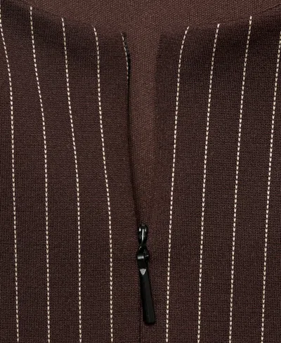 Mango Women's Fitted Zip-up Top In Brown