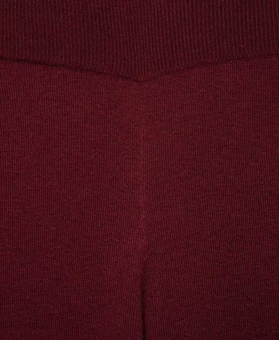 Mango Women's Straight Knitted Pants In Burgundy