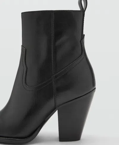 Mango Pointed Toe Bootie In Black