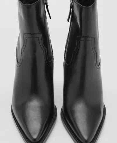 Mango Pointed Toe Bootie In Black