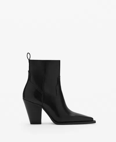 Mango Pointed Toe Bootie In Black