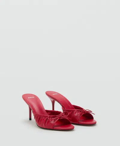 Mango Stiletto Heel Sandal With Bow Red In Red