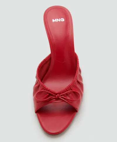 Mango Stiletto Heel Sandal With Bow Red In Red