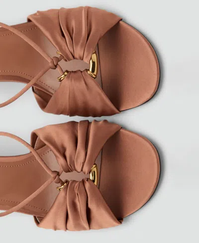 Mango Hardware Detail Slingback Heeled Sandals In Orange