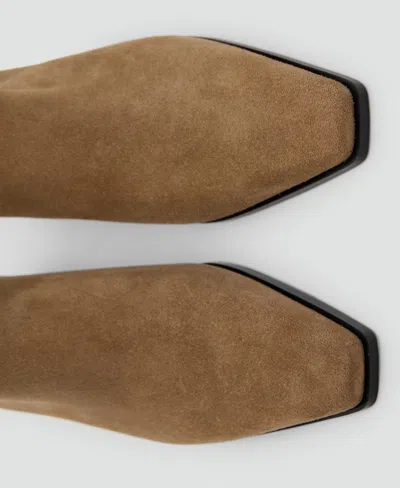 Mango Heel Suede Ankle Boot Medium Brown In Brown