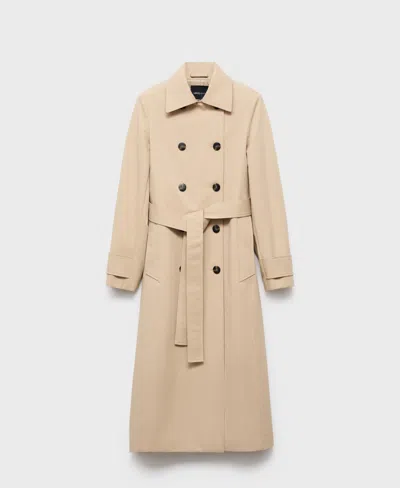 Mango Women's Classic Cotton Trench Coat In Brown