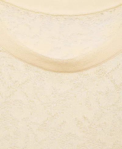 Mango High Neck Knit Sleeveless Top In Neutral