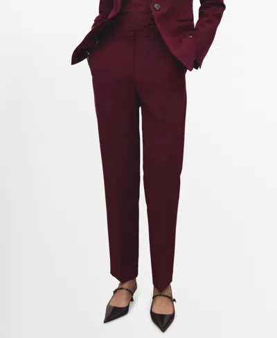 Mango Women's Straight Suit Pants In Burgundy
