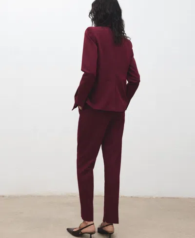 Mango Women's Straight Suit Pants In Burgundy