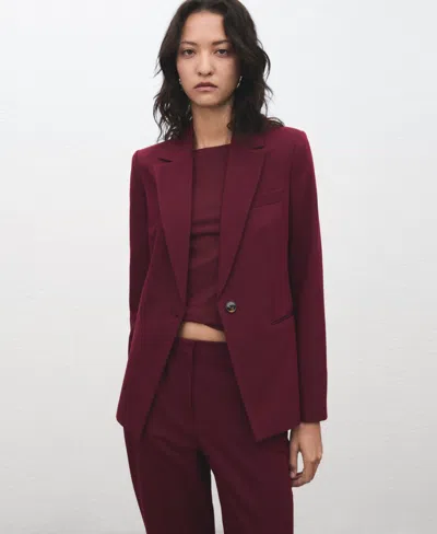 Mango Women's Straight Suit Pants In Burgundy
